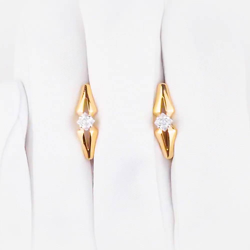 Серьги с фианитами из красного золота 585 пробы 1