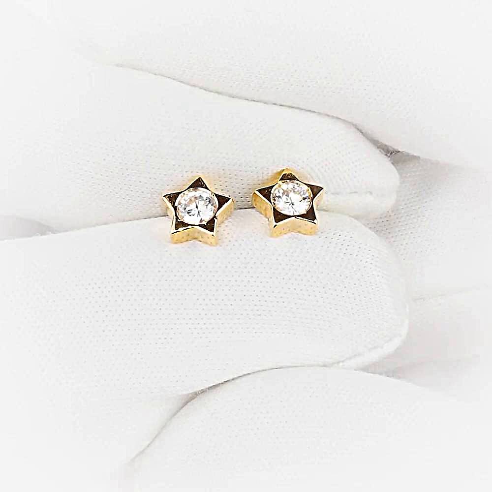 Серьги с фианитами из красного золота 375 пробы 1