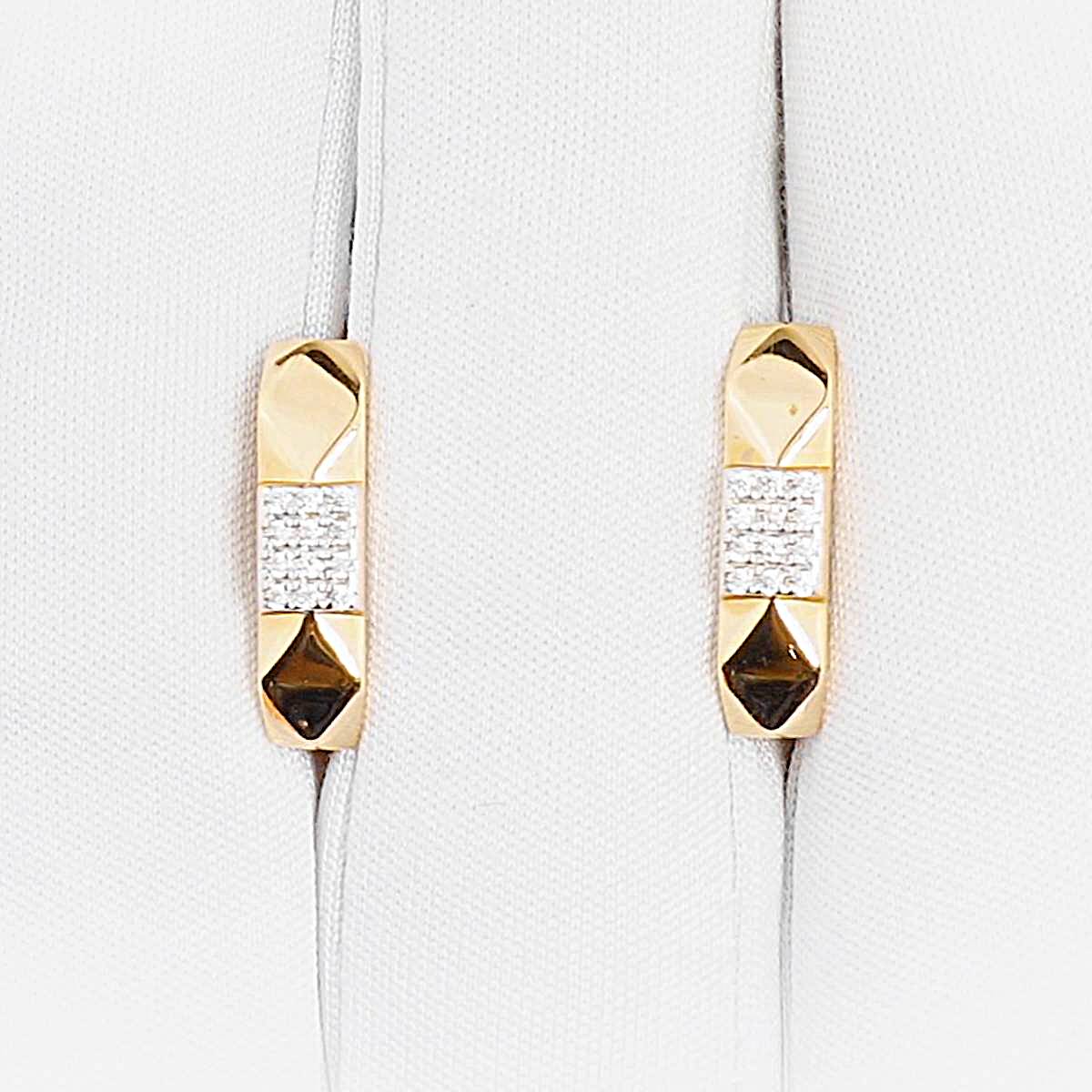 Серьги с фианитами из красного золота 585 пробы 1