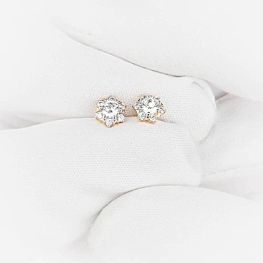 Серьги с фианитами из красного золота 585 пробы 1