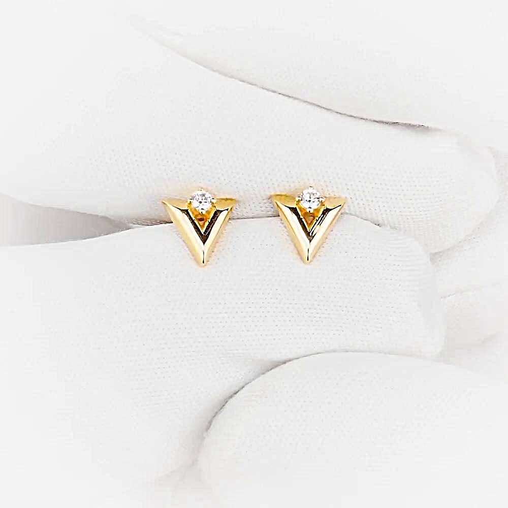 Серьги с фианитами из красного золота 585 пробы 1