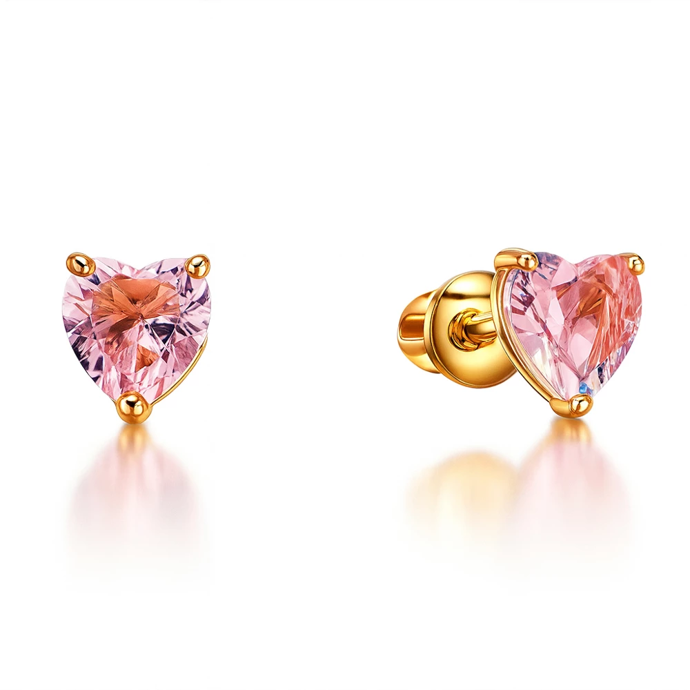 Серьги с фианитами из красного золота 375 пробы