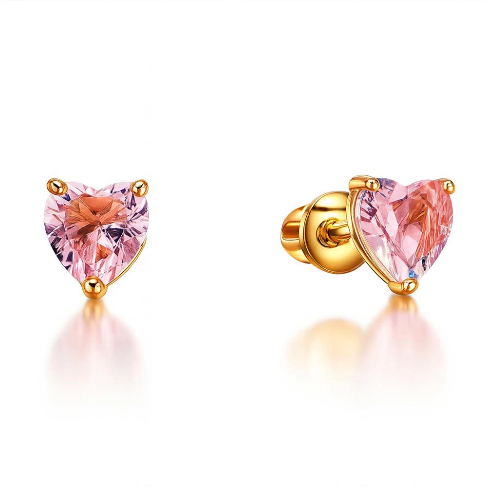 Серьги с фианитами из красного золота 375 пробы