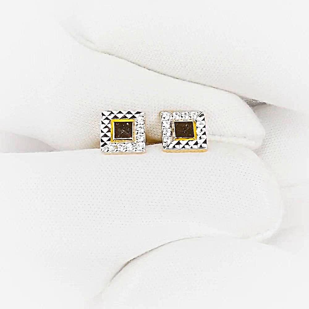 Серьги с фианитами из красного золота 375 пробы 1