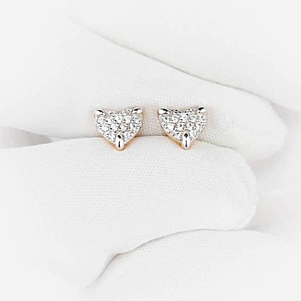 Серьги с фианитами из красного золота 375 пробы 1