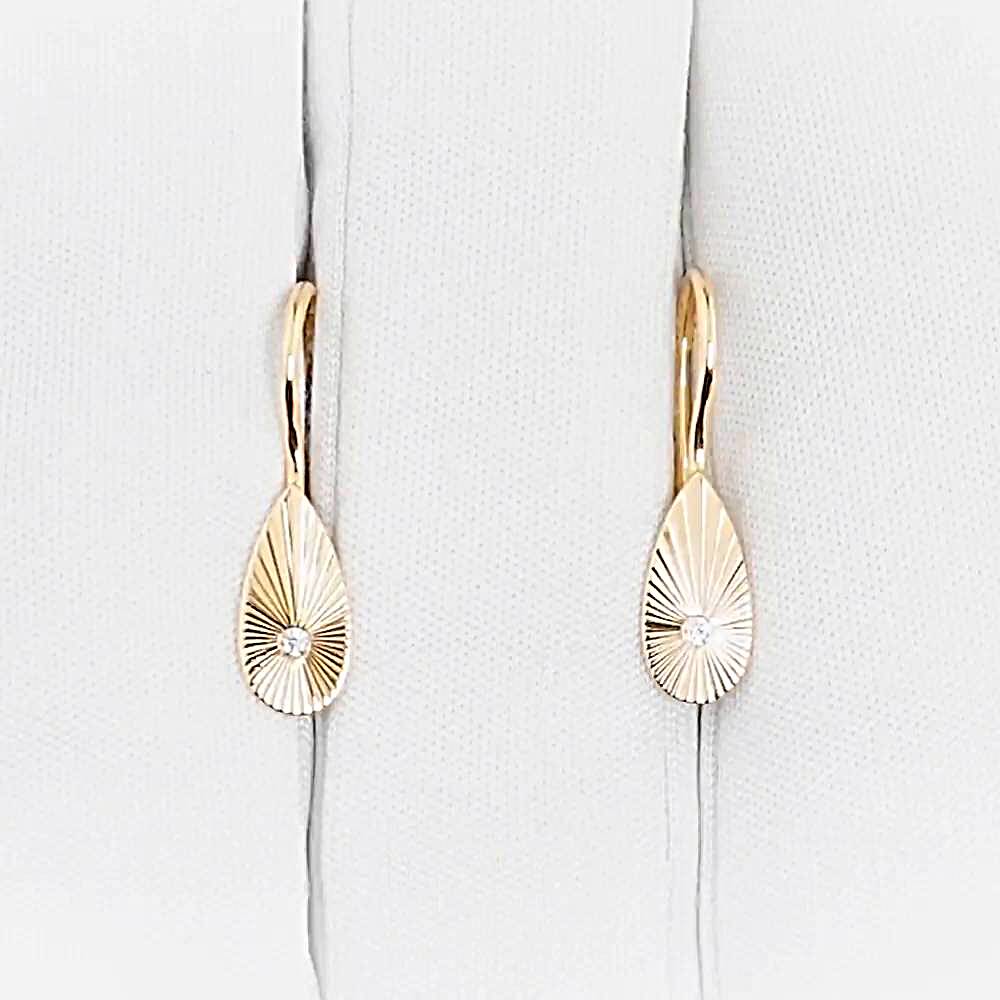 Серьги с фианитами из красного золота 585 пробы 1