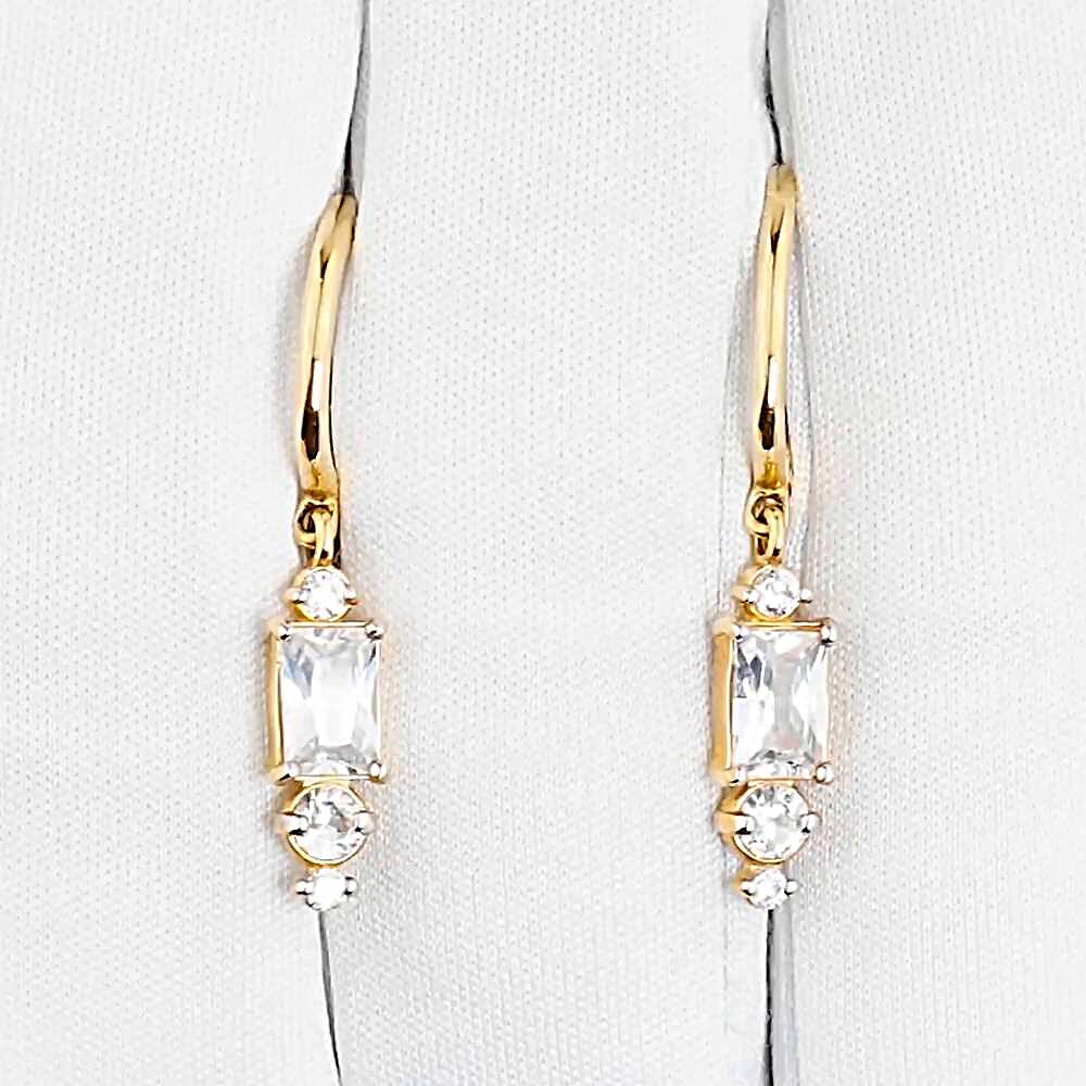 Серьги с фианитами из красного золота 375 пробы 1