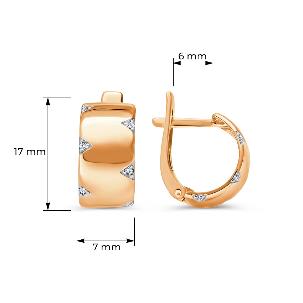 Серьги с фианитами из красного золота 375 пробы 4