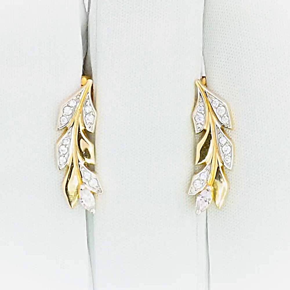 Серьги с фианитами из красного золота 585 пробы 1