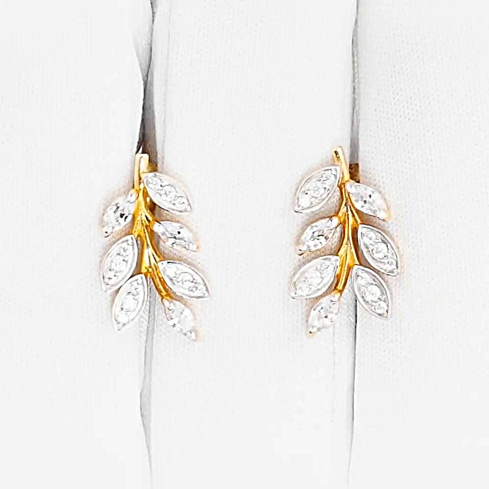 Серьги с фианитами из красного золота 585 пробы 1