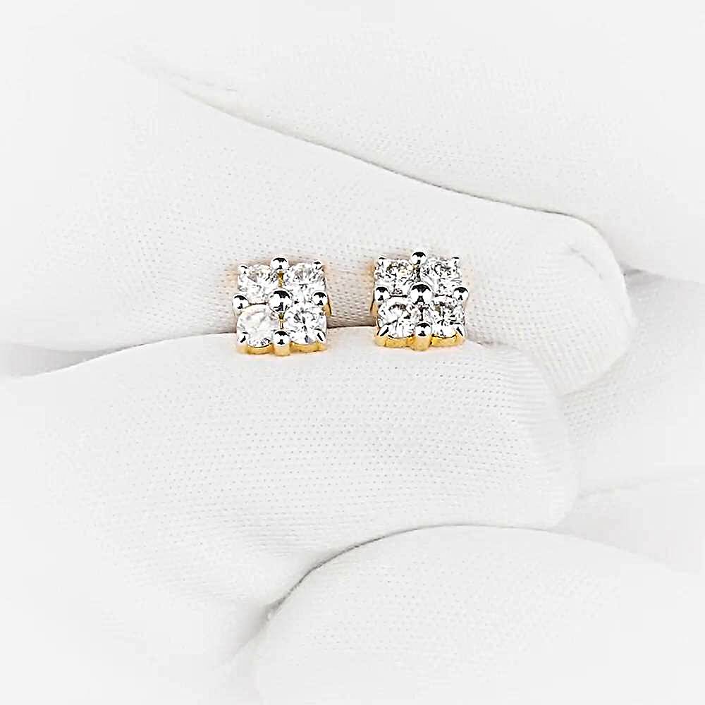 Серьги с фианитами из красного золота 375 пробы 1
