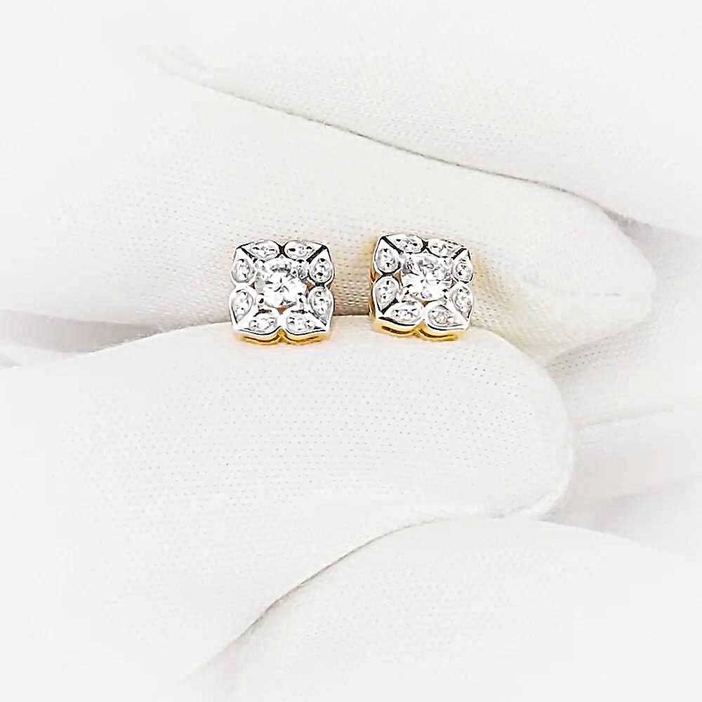 Серьги с фианитами из красного золота 375 пробы 1