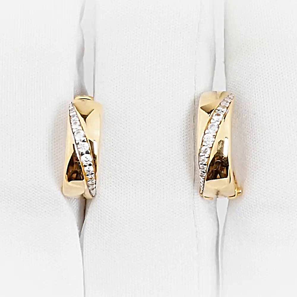 Серьги с фианитами из красного золота 585 пробы 1