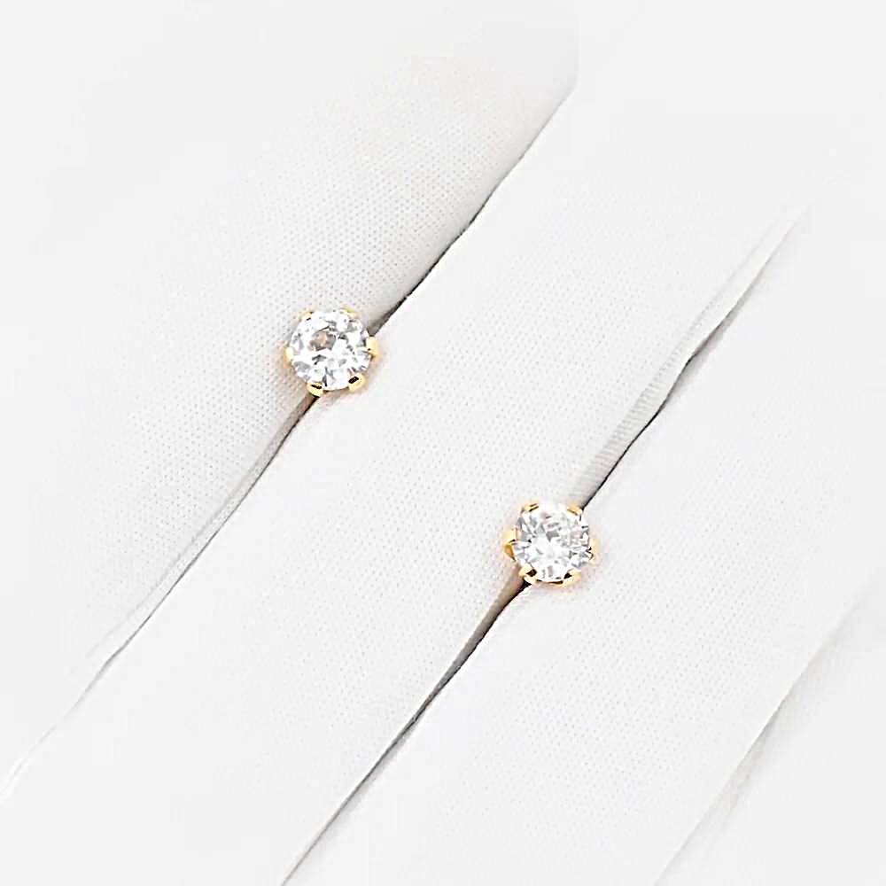 Серьги с фианитами из красного золота 585 пробы 1