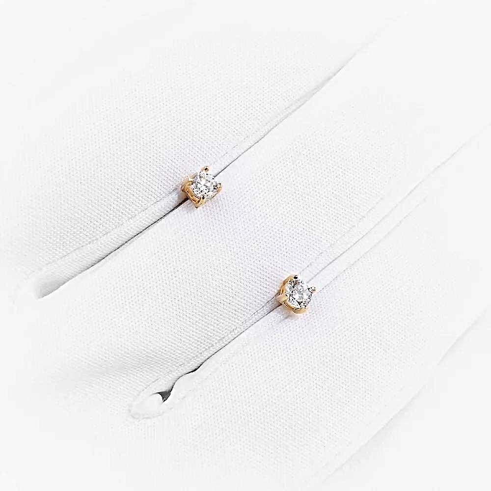 Серьги с фианитами из красного золота 585 пробы 1