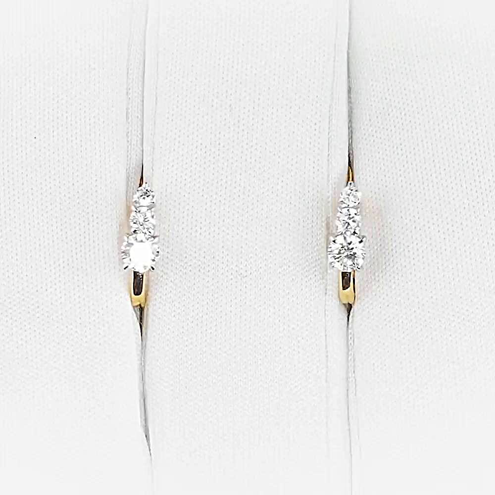Серьги детские с фианитами из красного золота 585 пробы 1