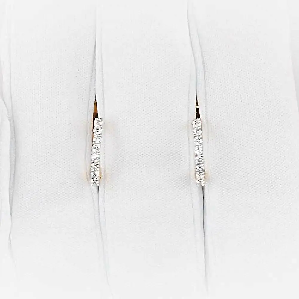 Серьги с фианитами из красного золота 585 пробы 2