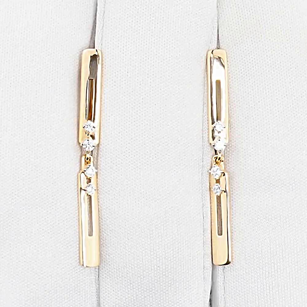 Серьги с фианитами из красного золота 375 пробы 1