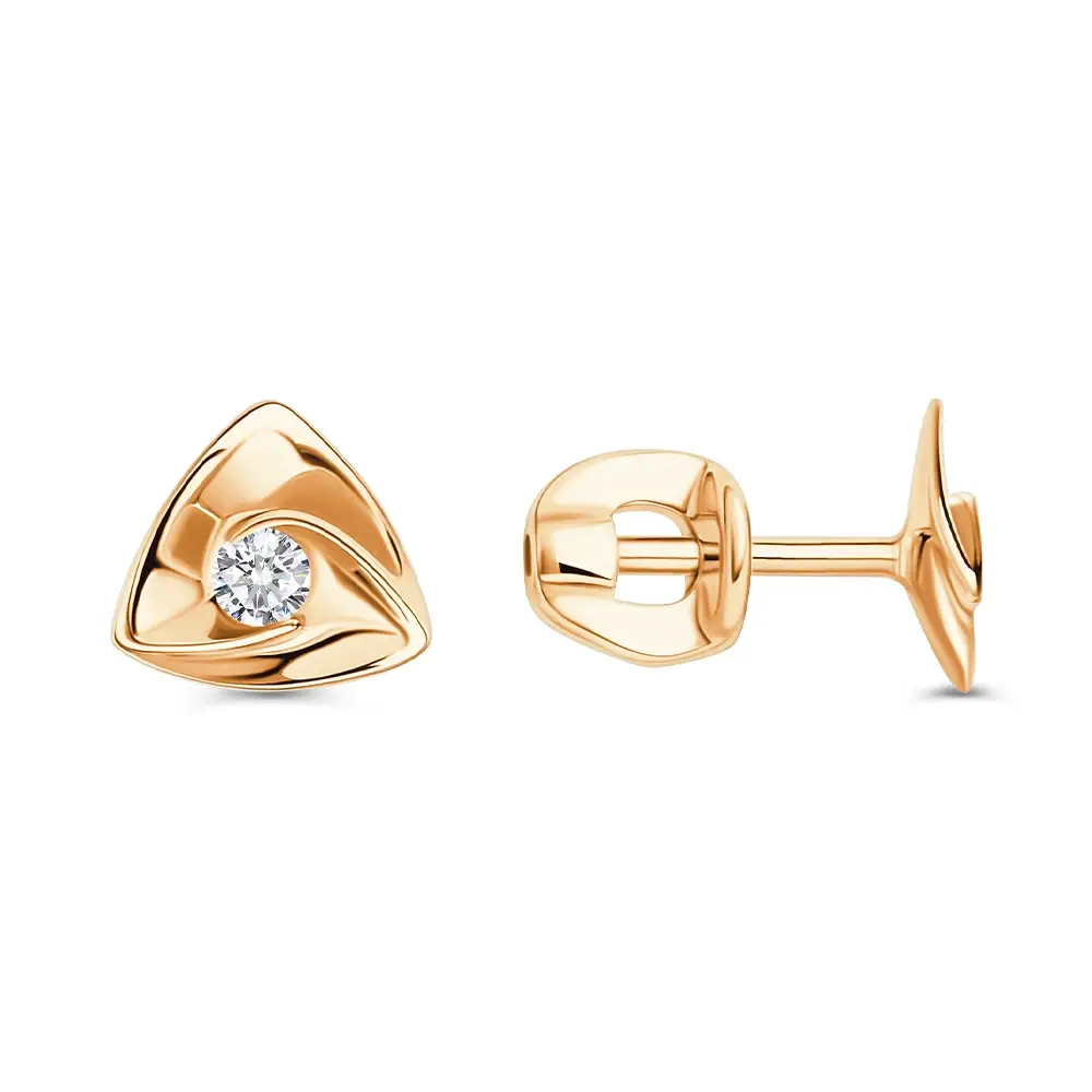 Серьги с фианитами из красного золота 375 пробы 3