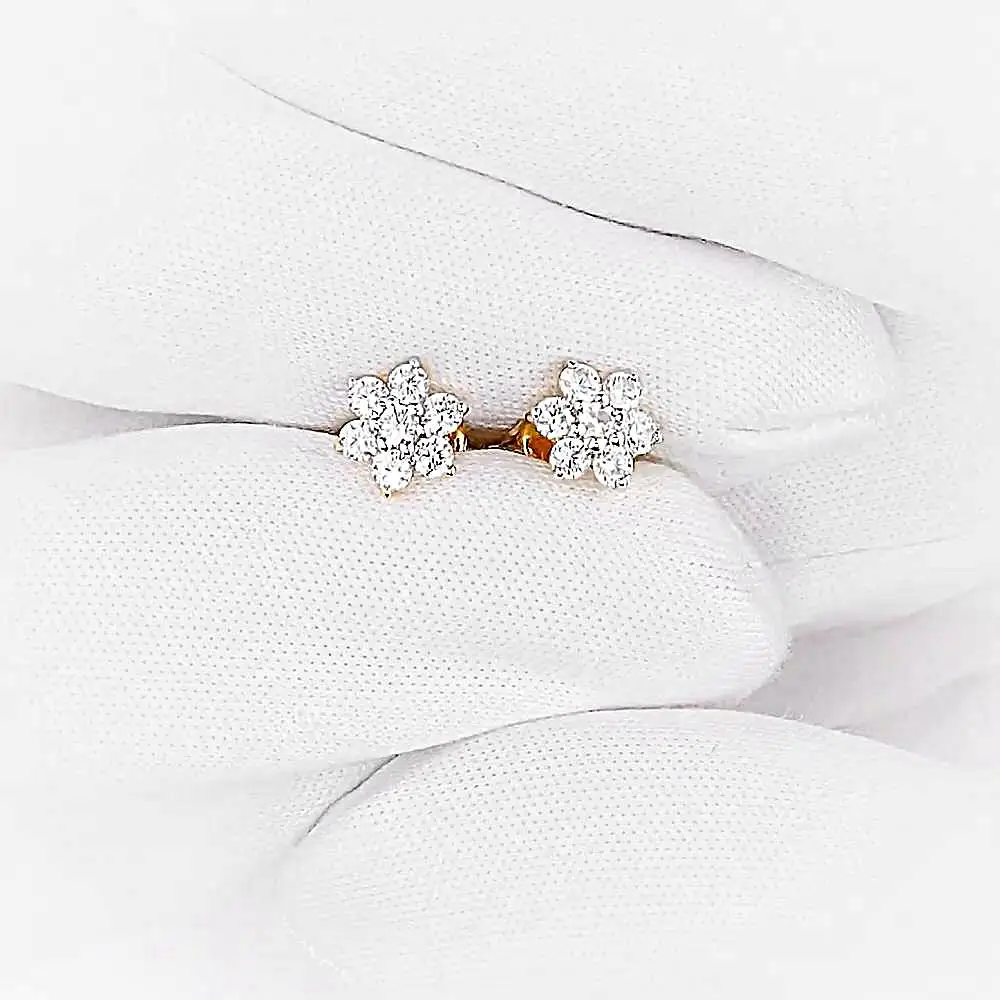 Серьги с фианитами из красного золота 375 пробы 2