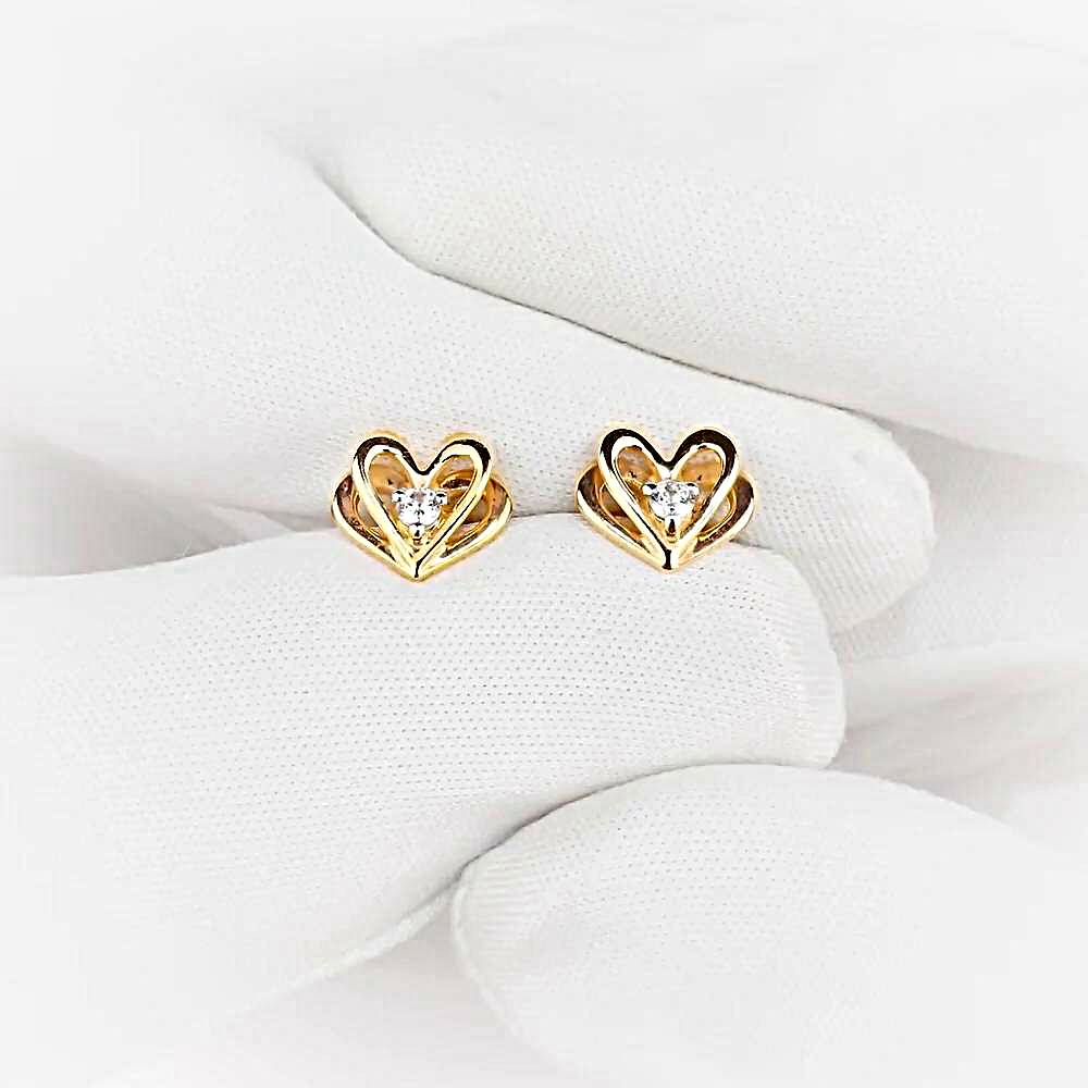 Серьги с фианитами из красного золота 375 пробы 1