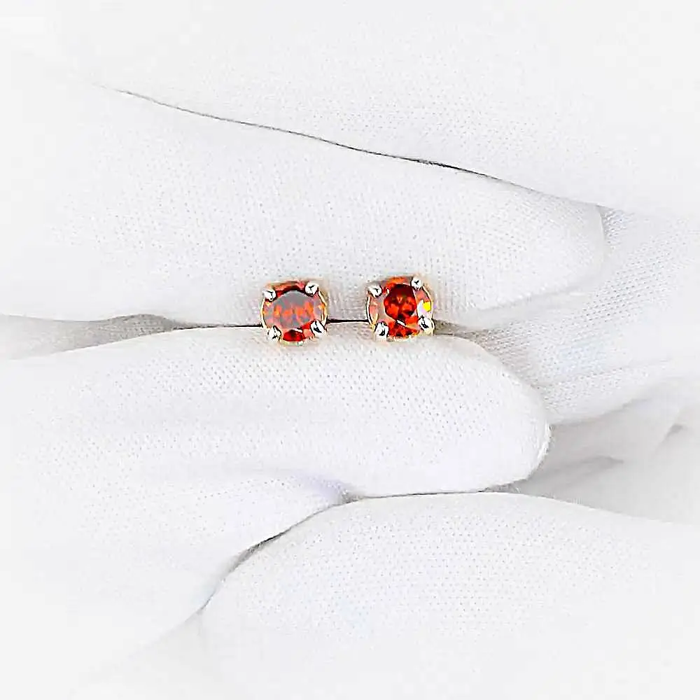 Серьги с фианитами из красного золота 375 пробы 2