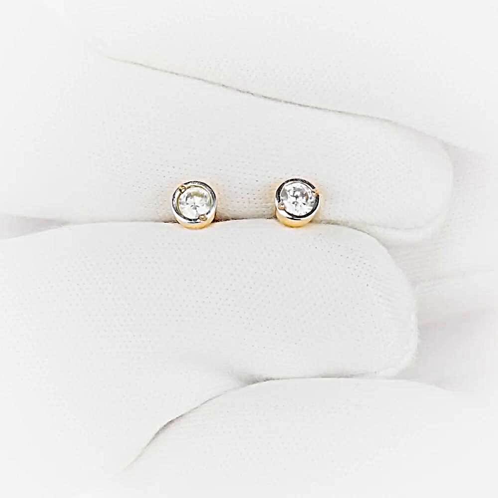 Серьги с фианитами из красного золота 375 пробы 1