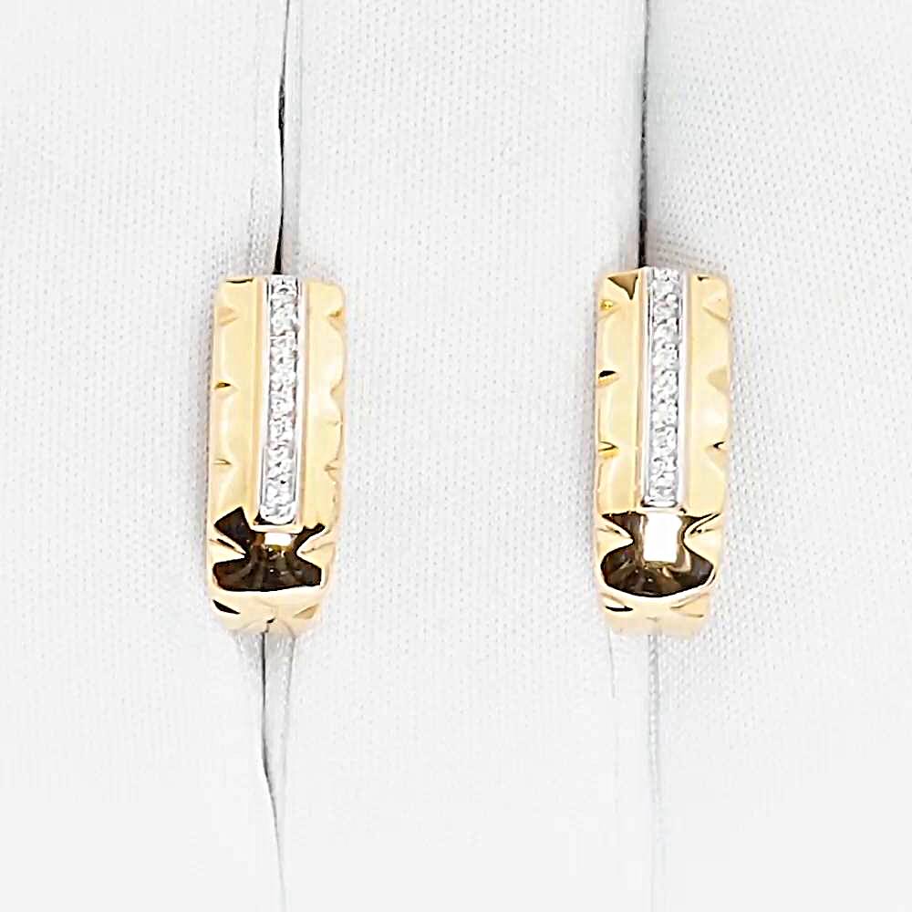 Серьги с фианитами из красного золота 585 пробы 1