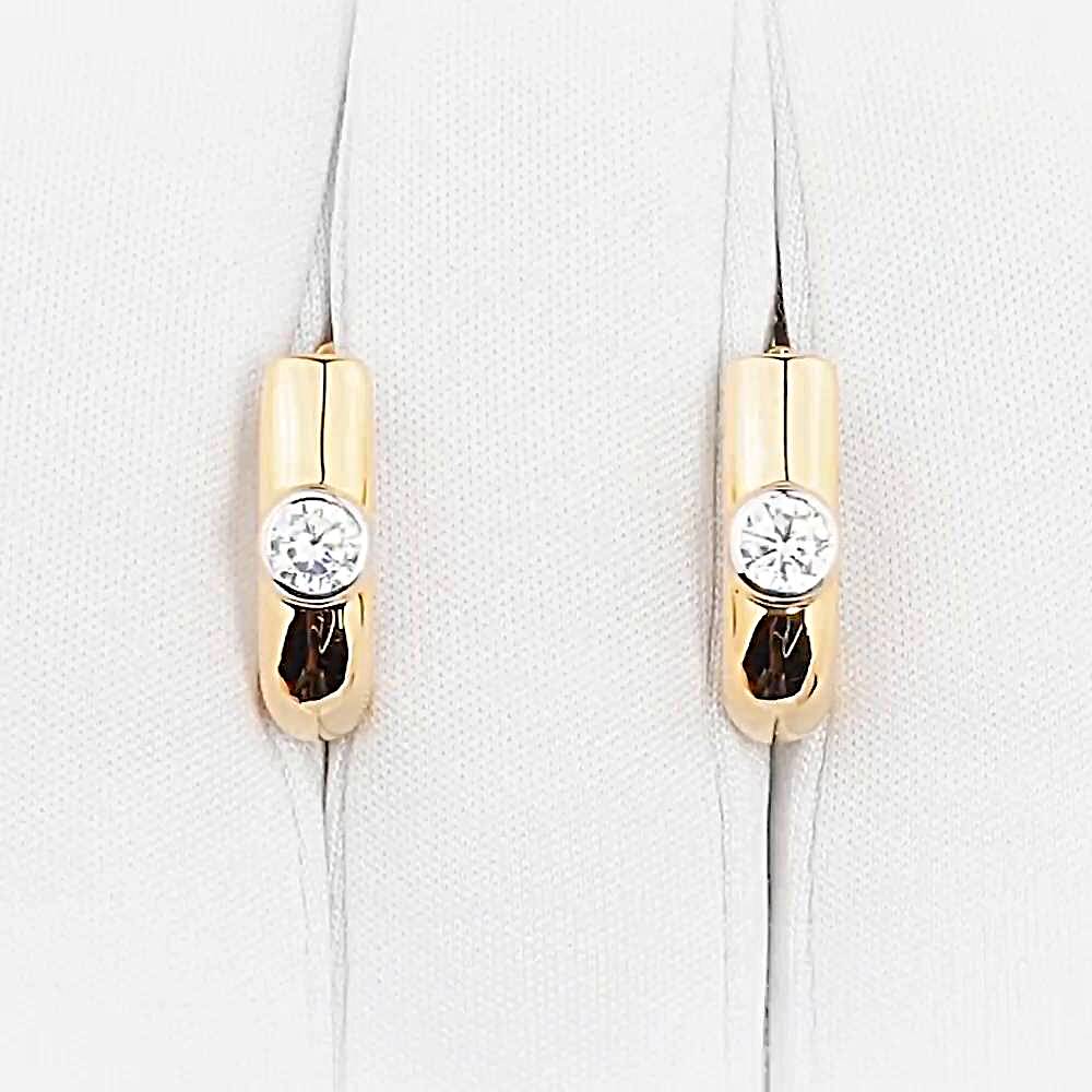 Серьги с фианитами из красного золота 585 пробы 1