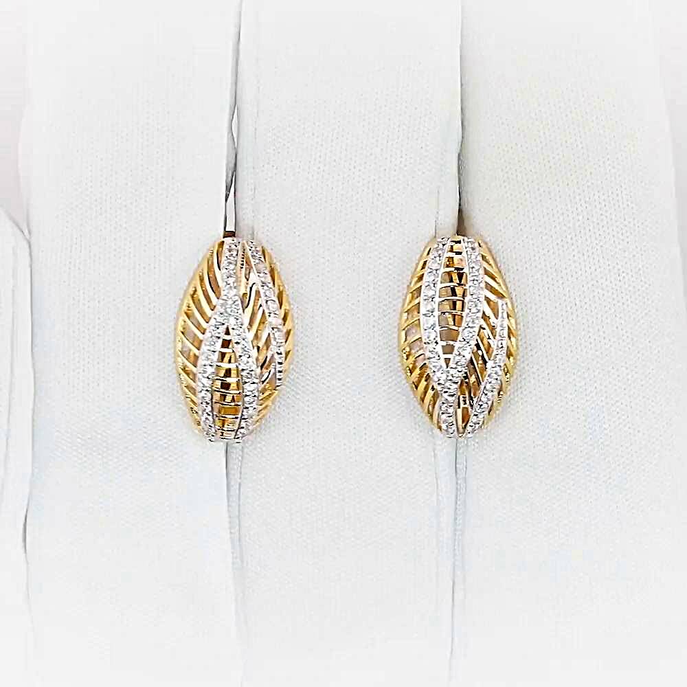 Серьги с фианитами из красного золота 585 пробы 1