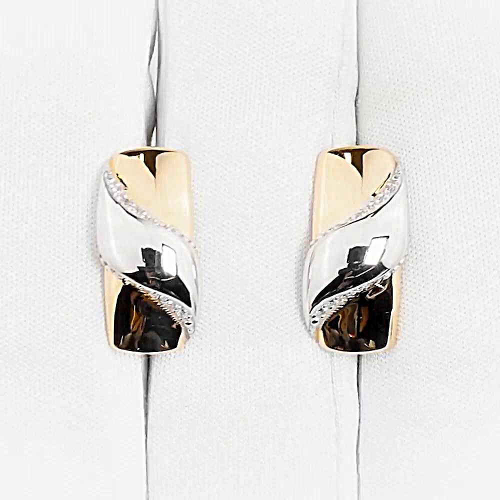 Серьги с фианитами из красного золота 585 пробы 1