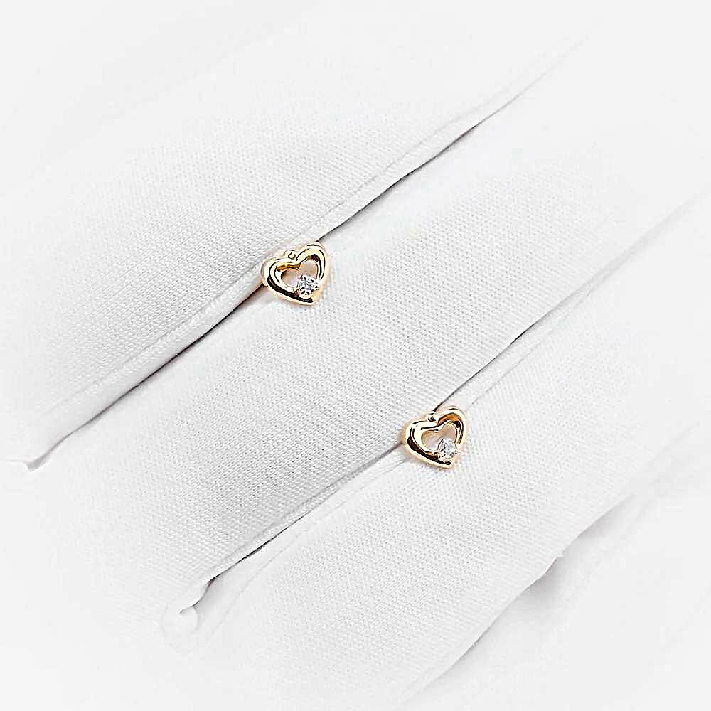 Серьги с фианитами из красного золота 585 пробы 1