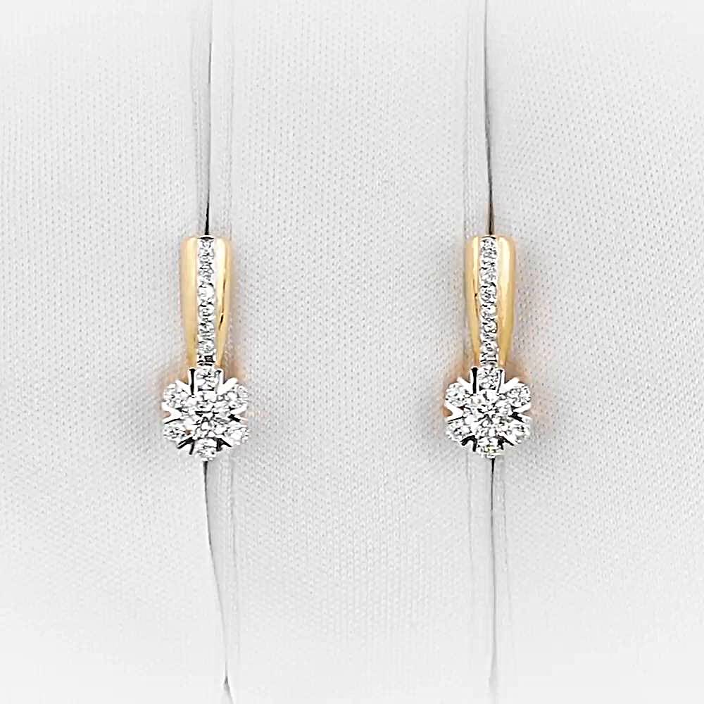 Серьги с фианитами из красного золота 585 пробы 1