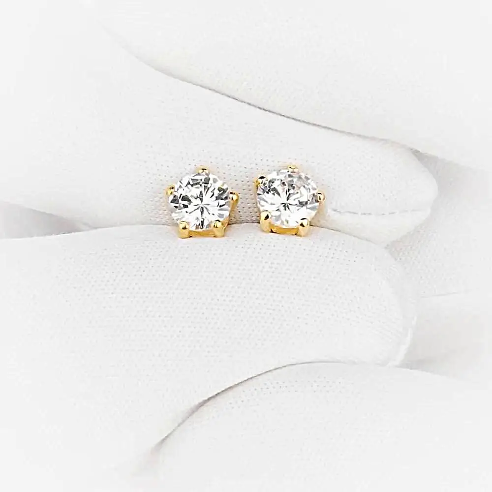 Серьги с фианитами из красного золота 585 пробы 2