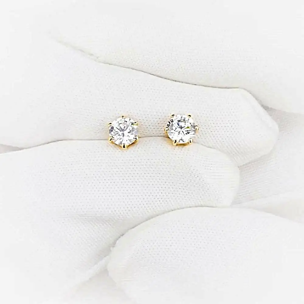 Серьги с фианитами из красного золота 585 пробы 2