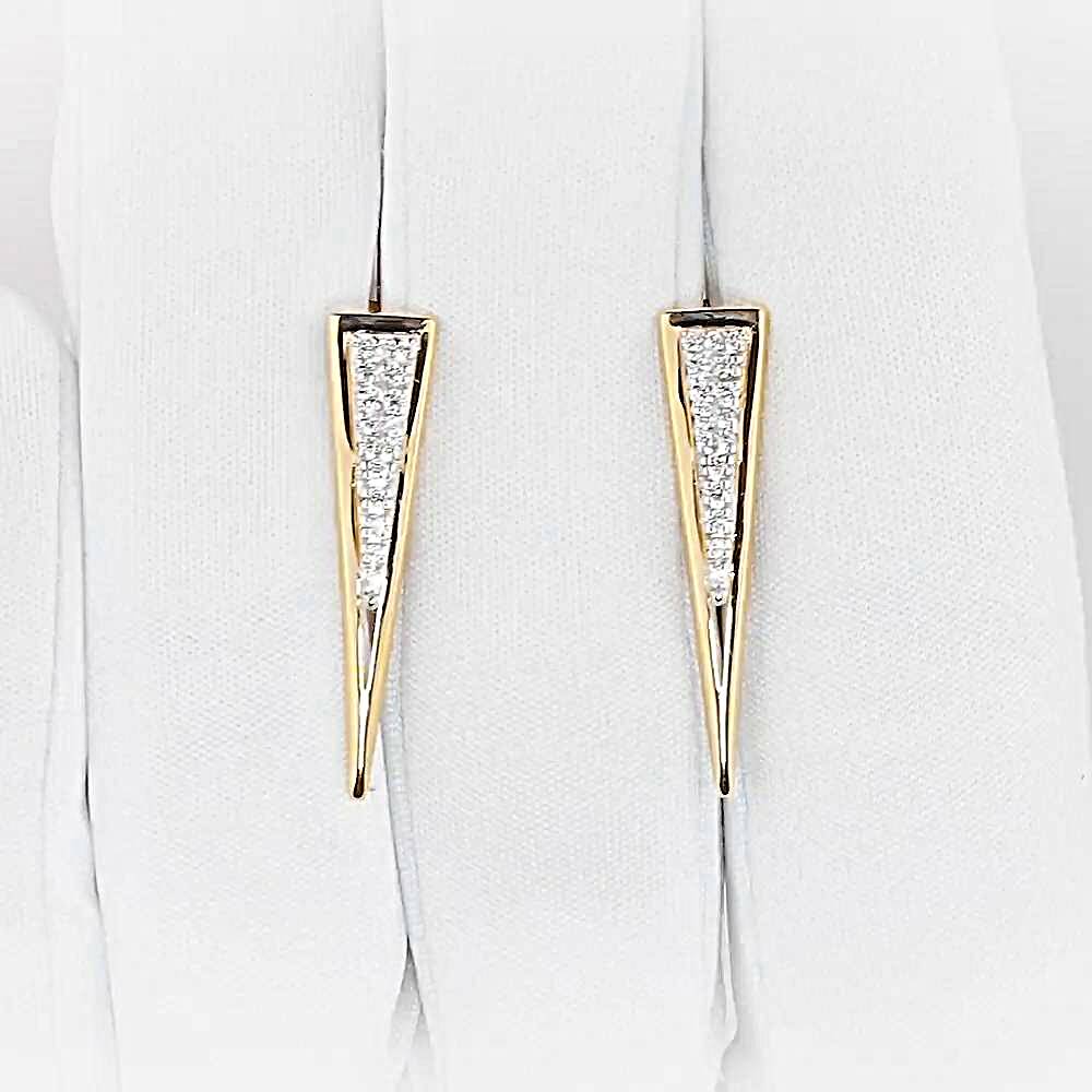 Серьги с фианитами из красного золота 585 пробы 1