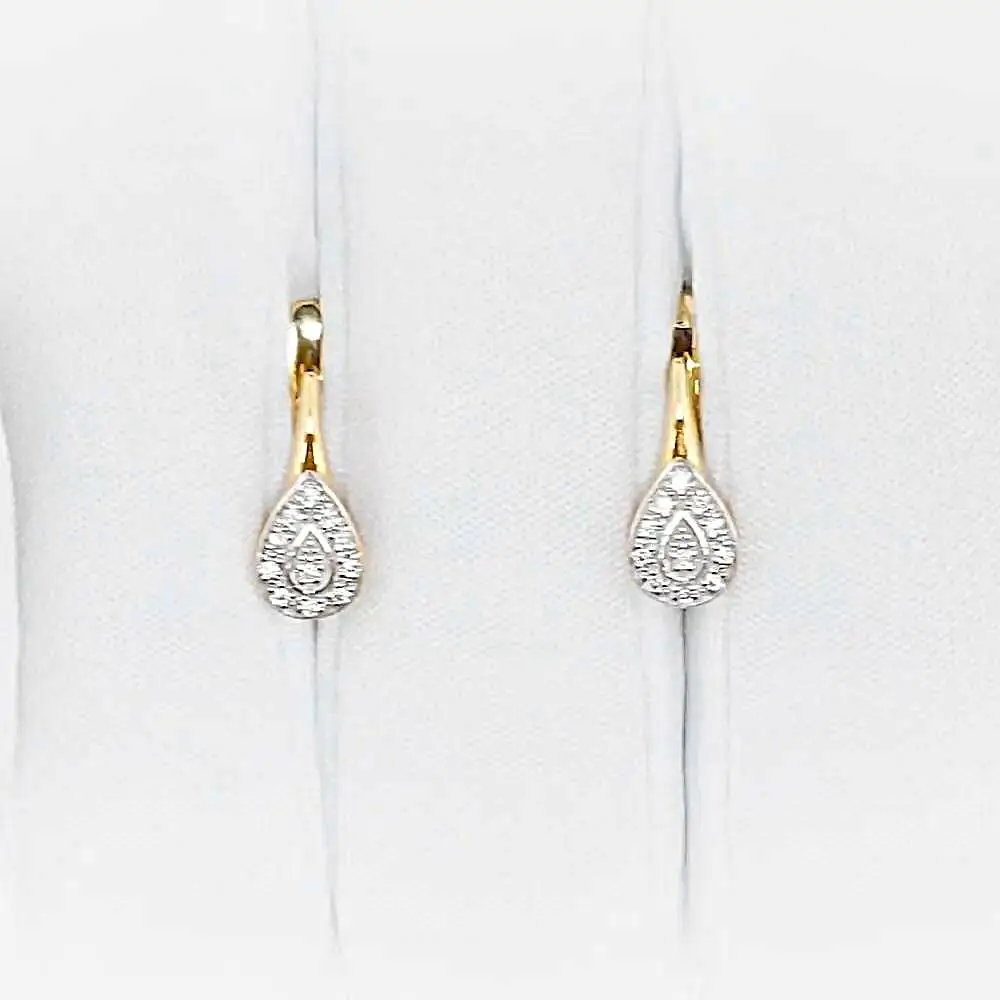Серьги с фианитами из красного золота 585 пробы 2