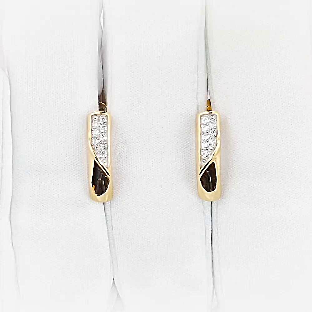Серьги с фианитами из красного золота 375 пробы 1