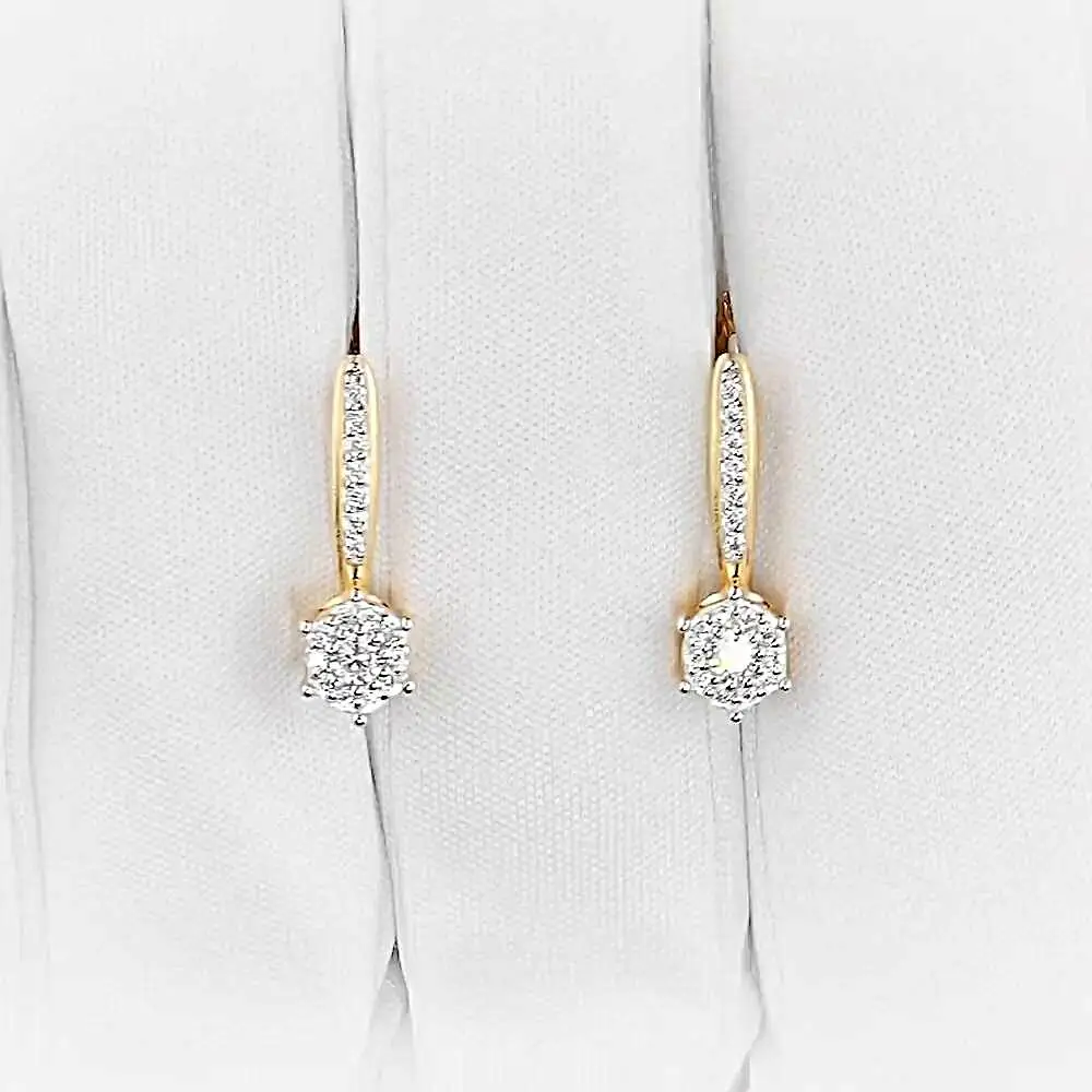 Серьги с фианитами из красного золота 375 пробы 2