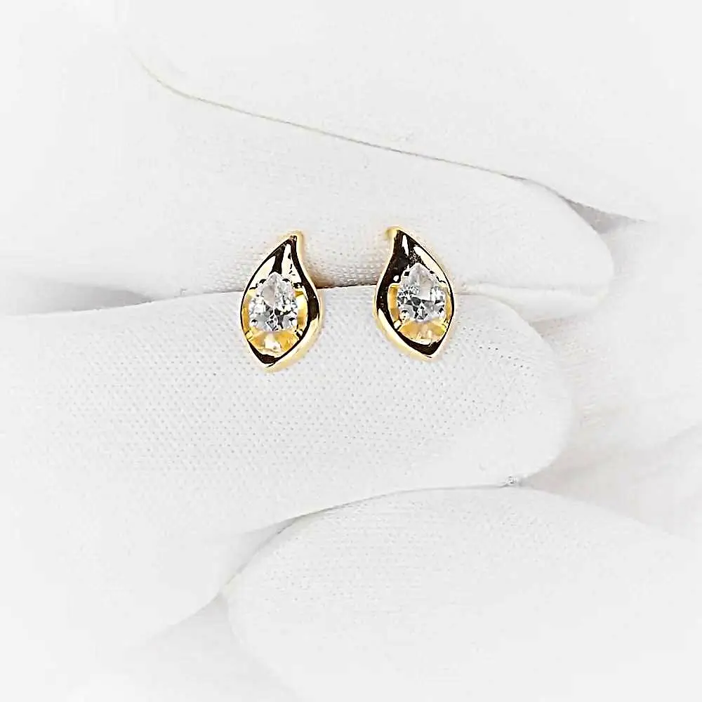 Серьги с фианитами из красного золота 375 пробы 2