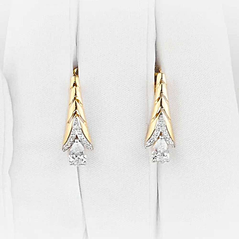 Серьги с фианитами из красного золота 375 пробы 1