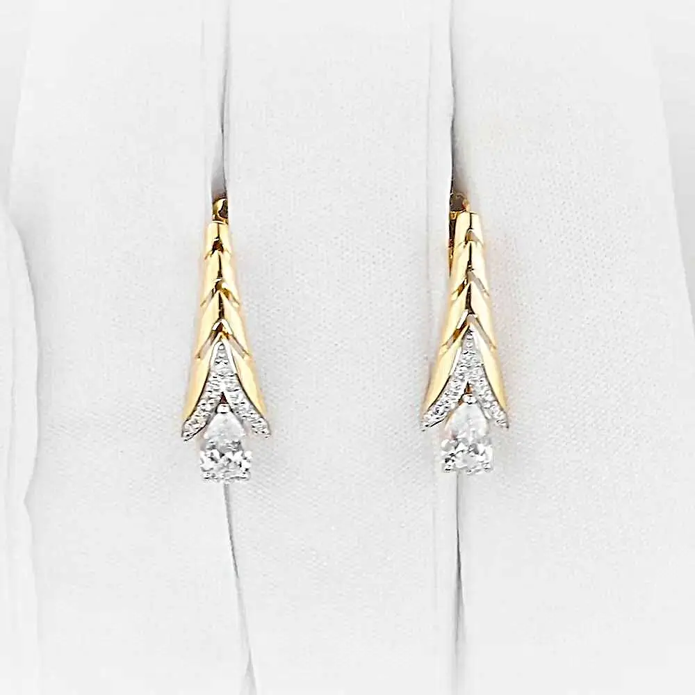 Серьги с фианитами из красного золота 375 пробы 2