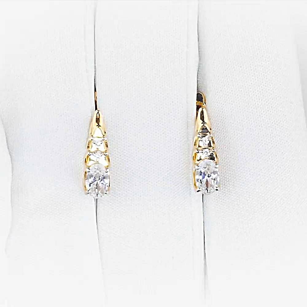 Серьги с фианитами из красного золота 375 пробы 1