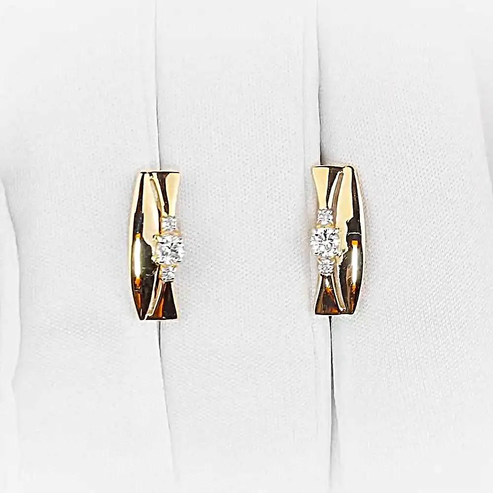 Серьги с фианитами из красного золота 375 пробы 2
