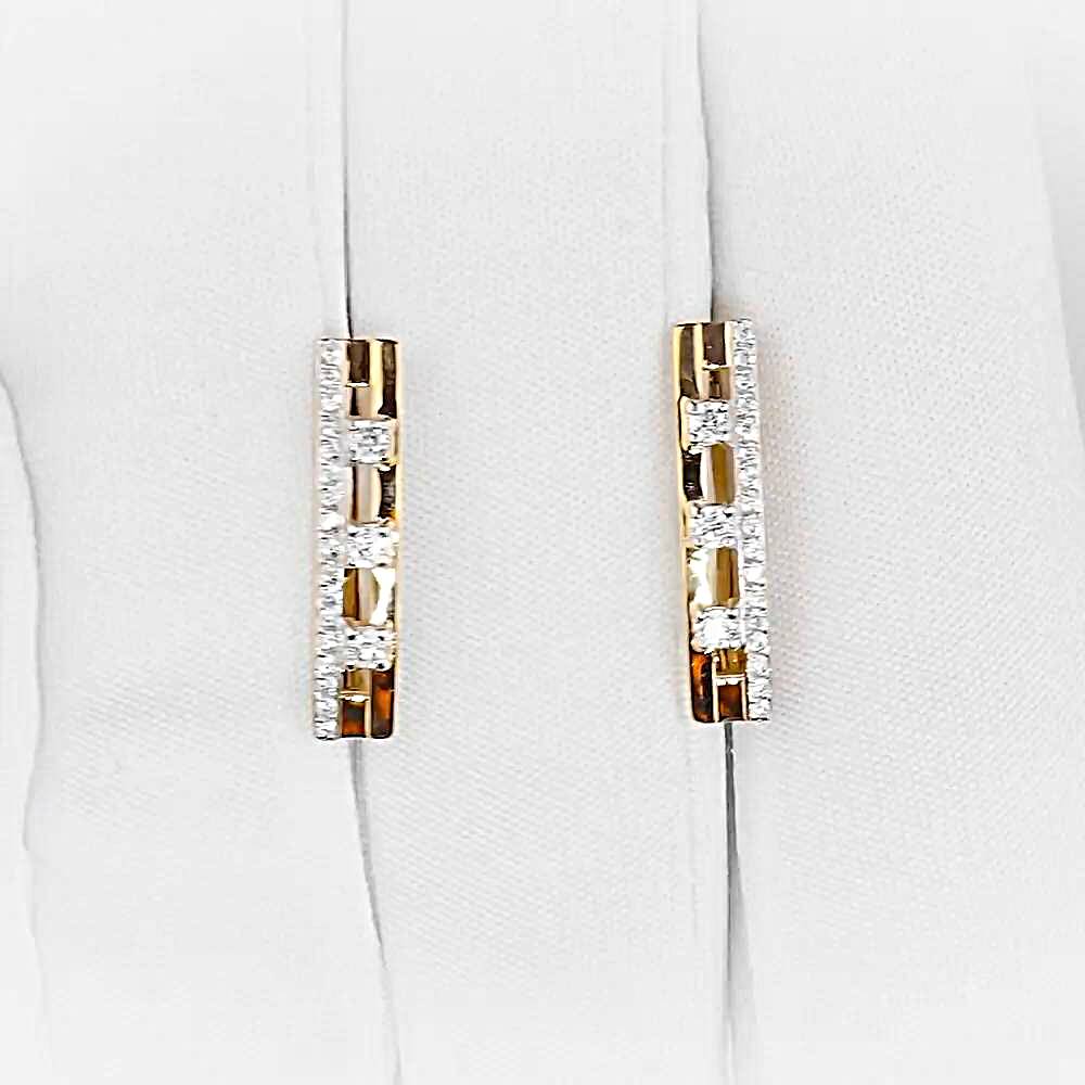 Серьги с фианитами из красного золота 375 пробы 1