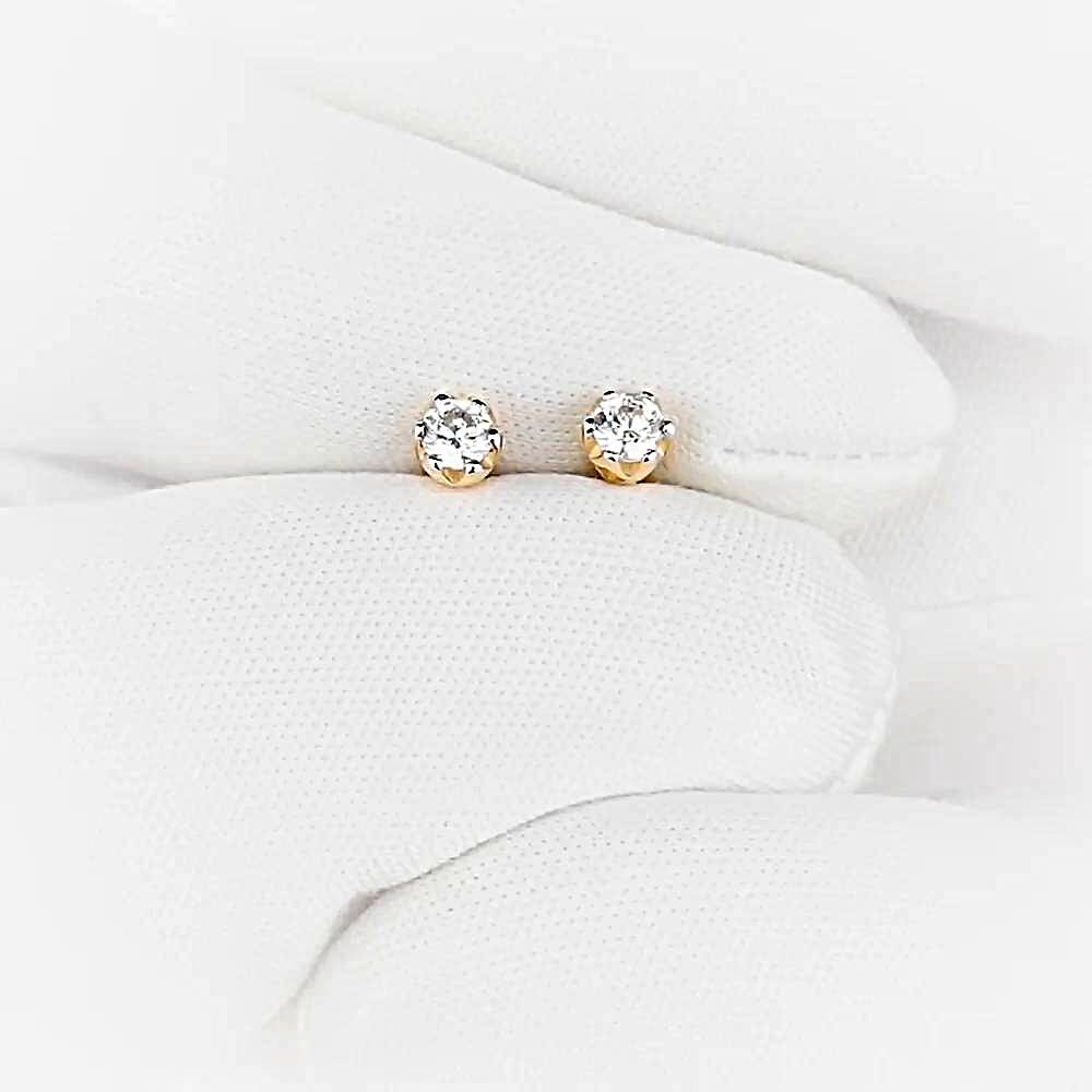 Серьги с фианитами из красного золота 375 пробы 1