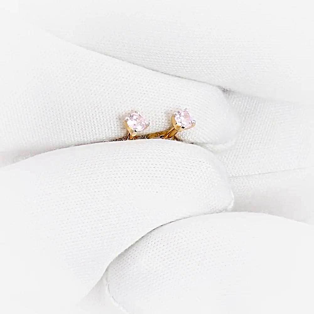 Серьги с фианитами из красного золота 585 пробы 1