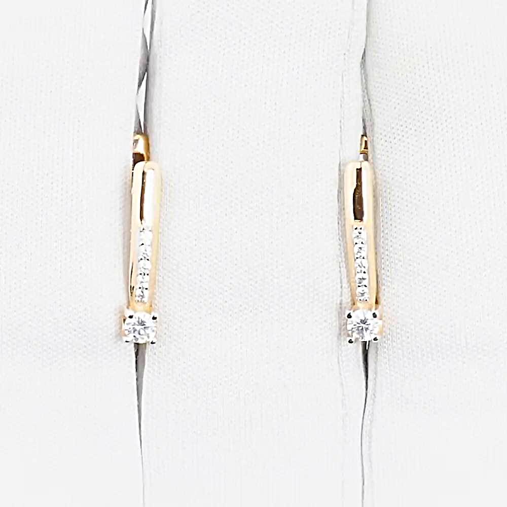 Серьги с фианитами из красного золота 585 пробы Серьги с фианитами из красного золота 585 пробы