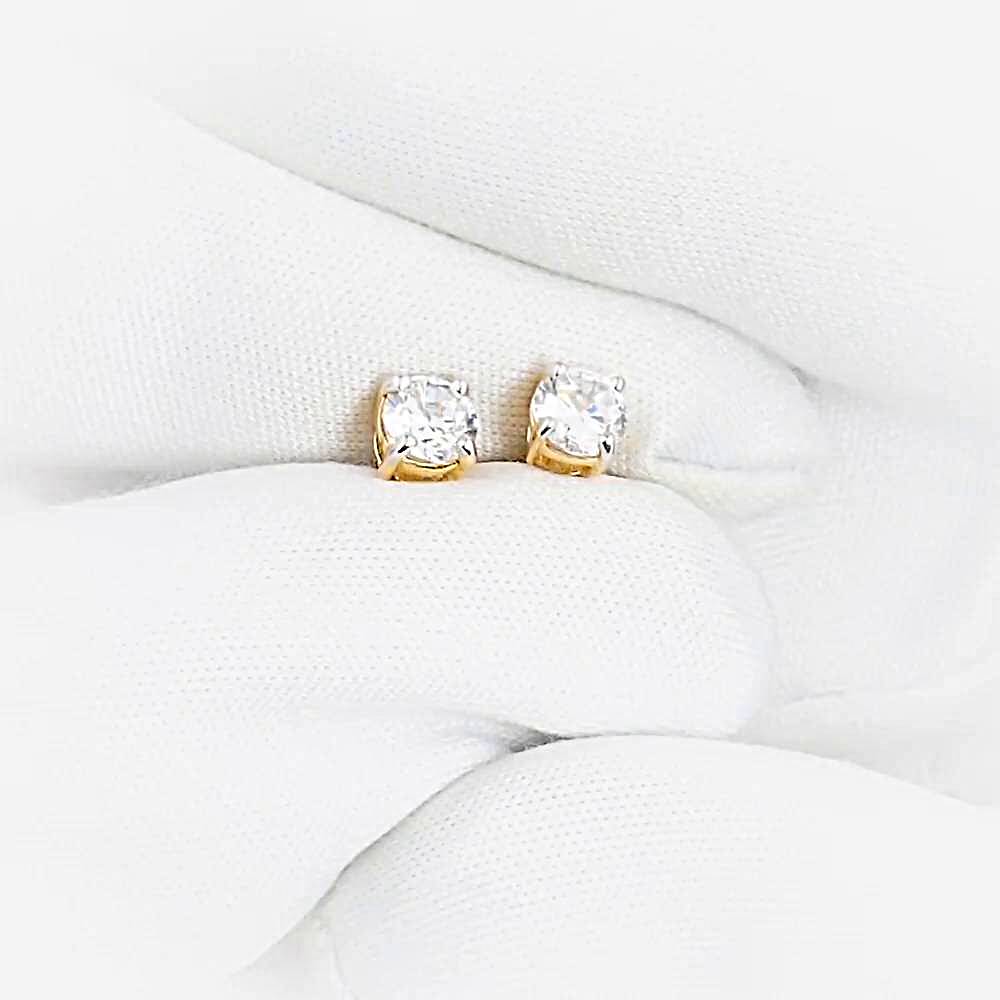 Серьги с фианитами из красного золота 585 пробы 1