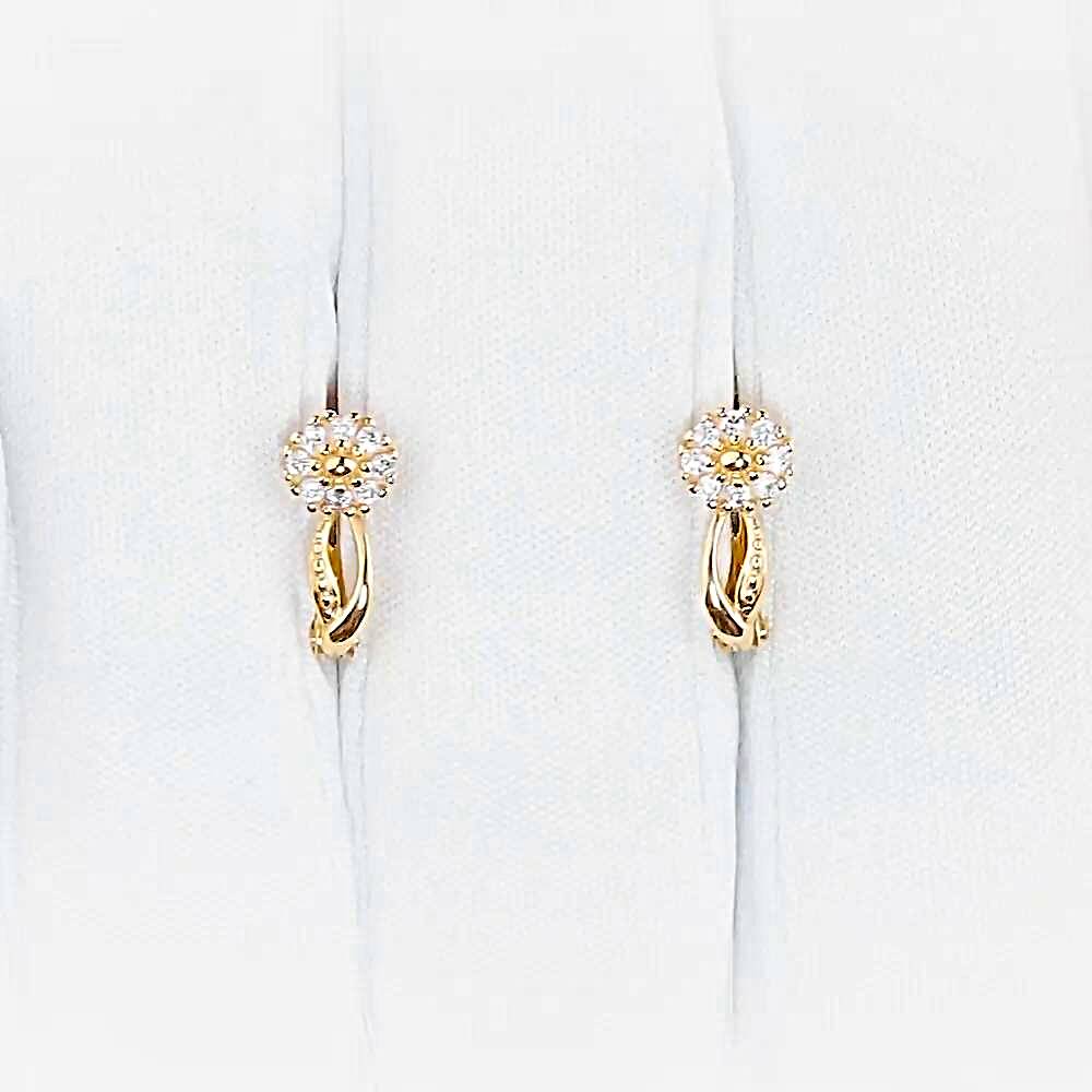 Серьги с фианитами из красного золота 375 пробы 1
